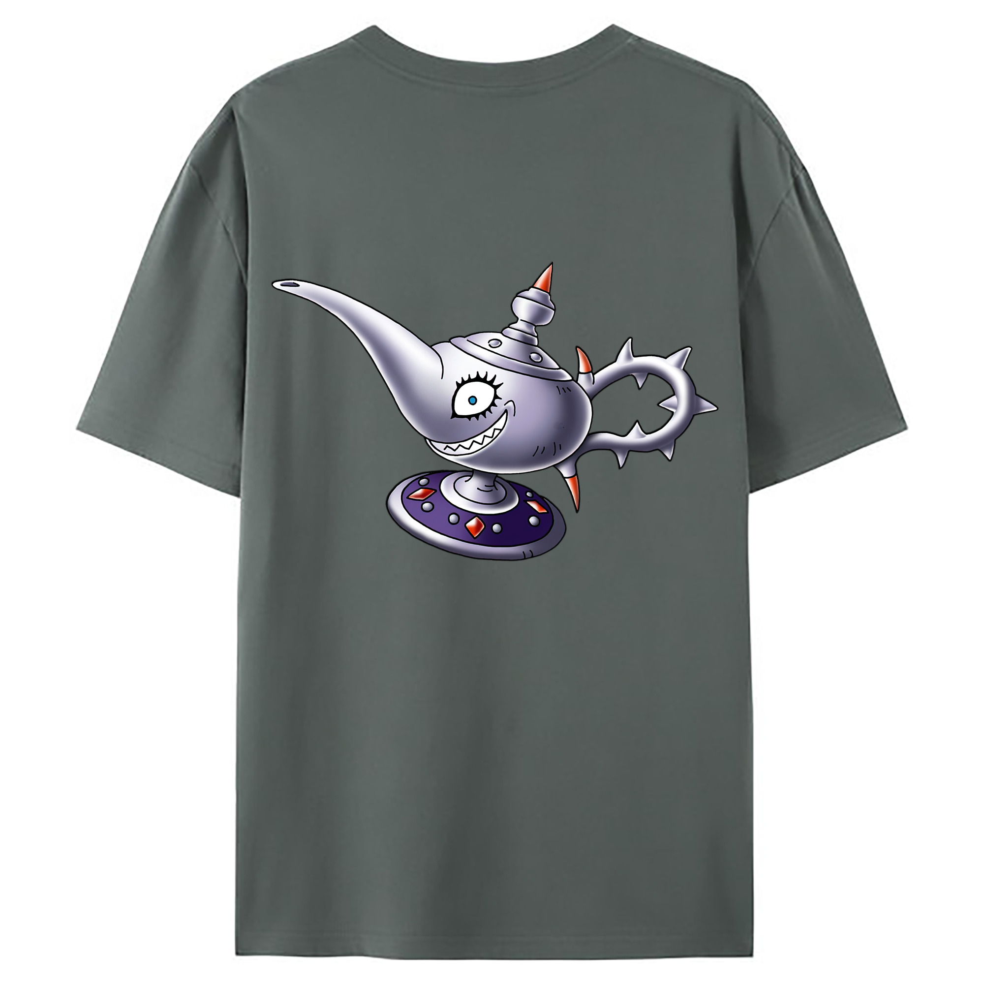 （画像用） ドラゴンクエスト Doragon Kuesuto Dragon Quest 綿100％ メンズ半袖Tシャツ（バックプリント） 通気性